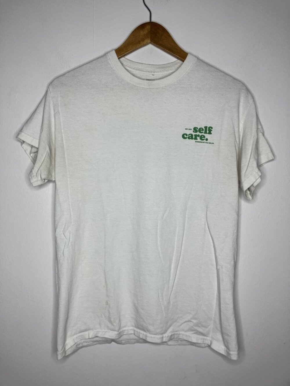 Mac Miller Self Care Swimming T-Shirt Men's Medium White FLAWED READ